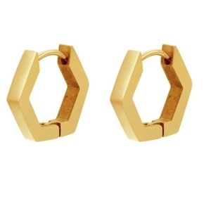 Zara minimalist circle pentagon hoop earrings